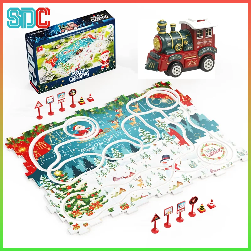 

Обучающая головоломка «сделай сам», трековый автомобиль, электрический раздвижной мини-поезд, детская игрушечная модель автомобиля, игровой набор