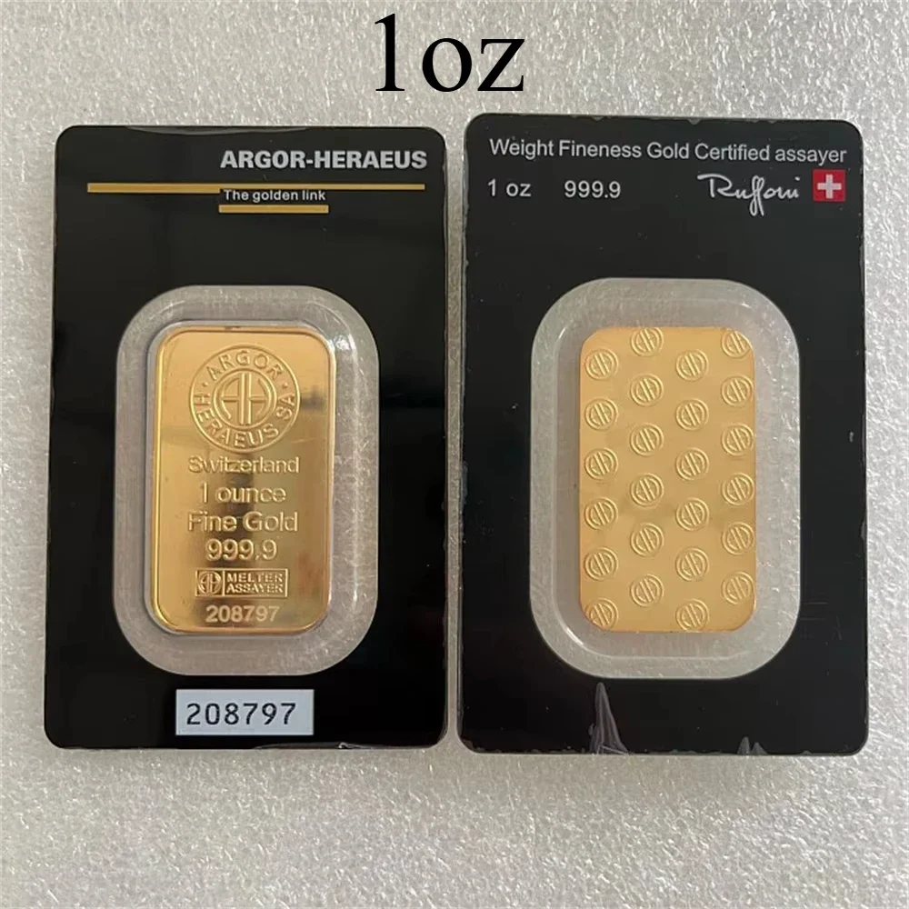 

Argor Wholesale 1 OZ 24K Gold Plated Copper Copy Bar Swiss Lady Bullion Ingot DIFFERENT Serials gift