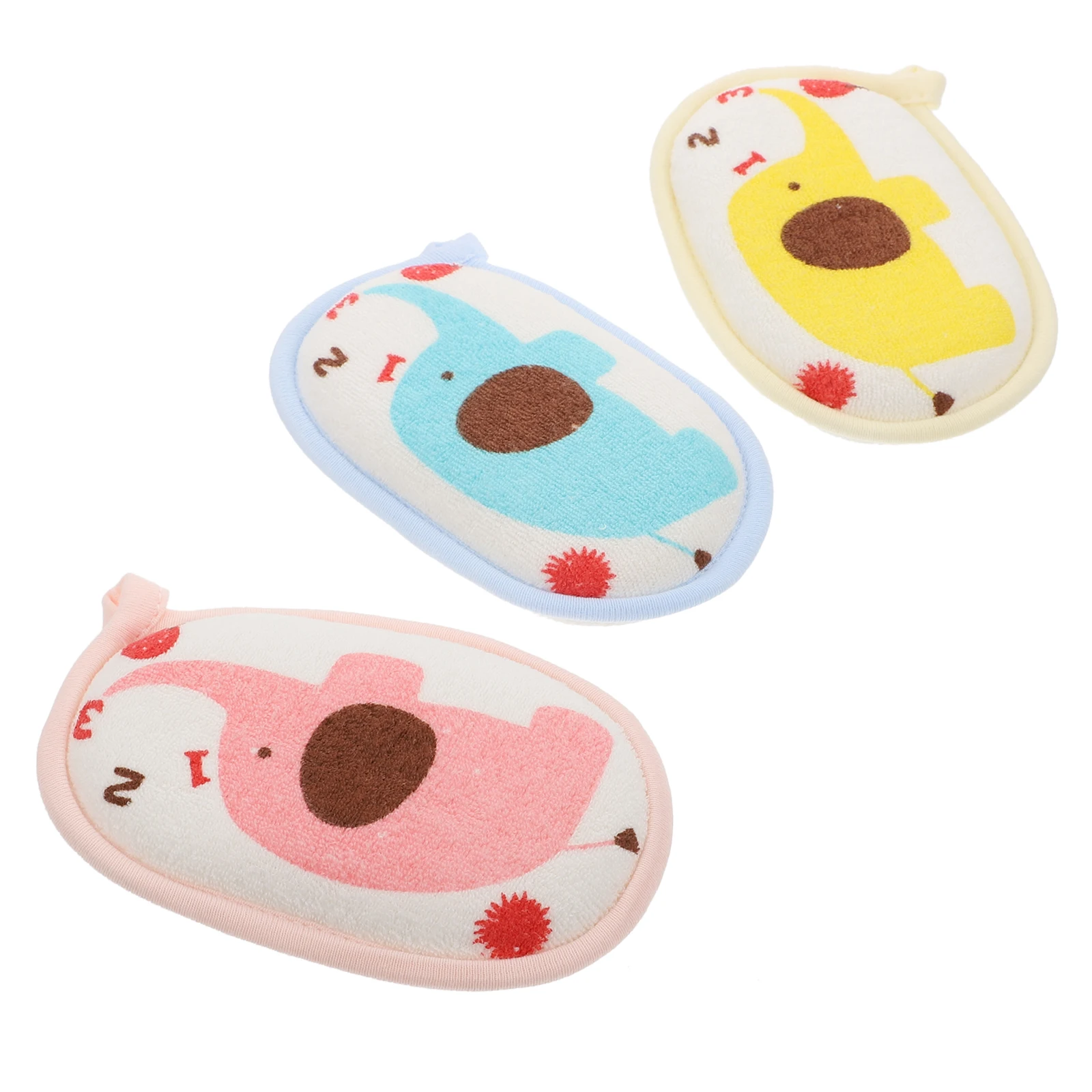 

3 Pcs Shower Bath Cotton Accessories Scrub Sponge for Bathing Newborn Brush