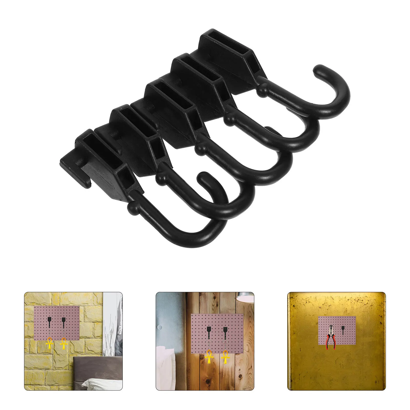 

10 Pieces Black Pegboard Hooks Heavy Duty ABS Peg Hooks for Wall Mounted Tool Storage Garage Pegboard Organizer System