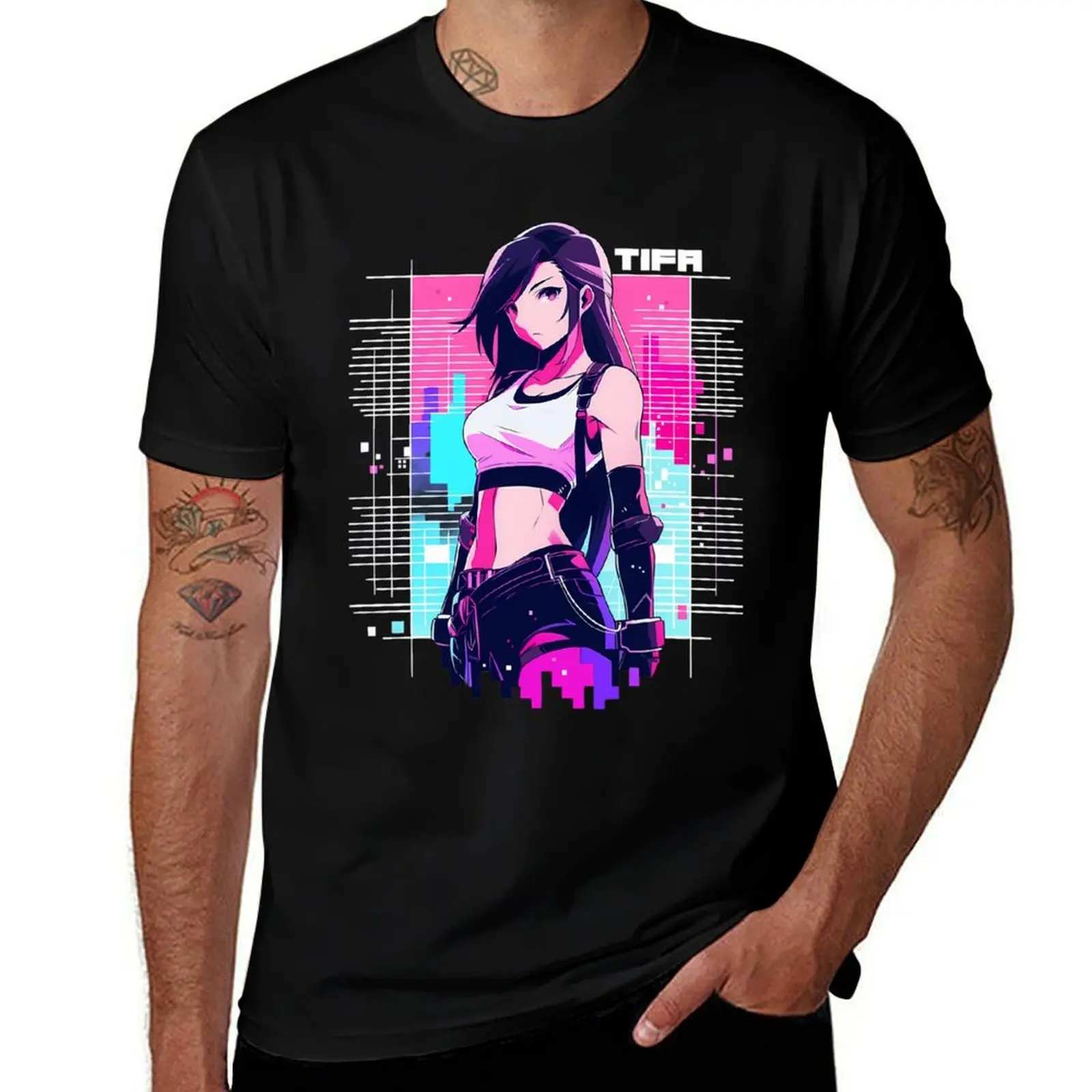 

Synthwave Tifa Lockhart T-Shirt t shirts for man graphic funny t shirt man designer man t shirts for men T-shirt
