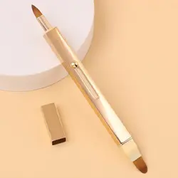 Aluminium Tube Retractable Lip/brow Brush Telescopic with Protect Cap Lip Gloss Brush Makeup Brush Portable