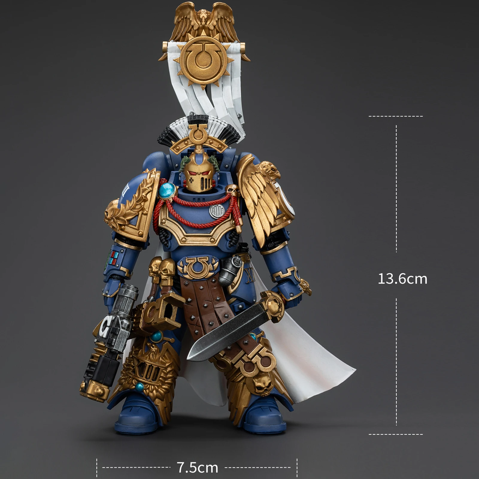 JOYTOY Warhammer 40000 1/18 Figuras de ação 13,6 cm Ultramarines Legion Praetor com espada elétrica e Volkite Serpenta JT00126