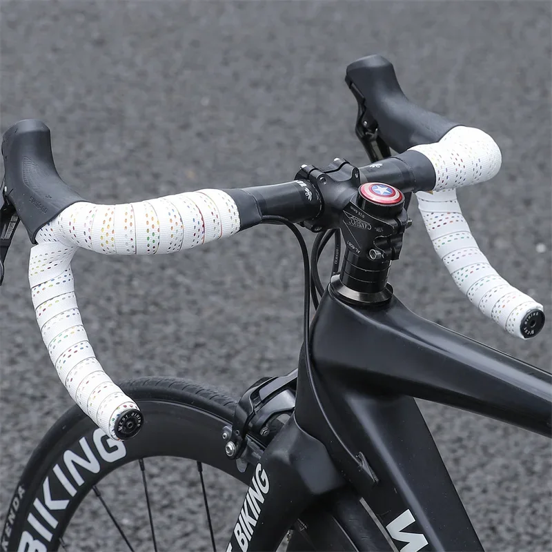 WEST BIKING Dirt-Resistant Handlebar Tape Lightweight Breathable Anti-Slip Road Bike Grip Tape Gravel Bike Bar Winding End Plugs