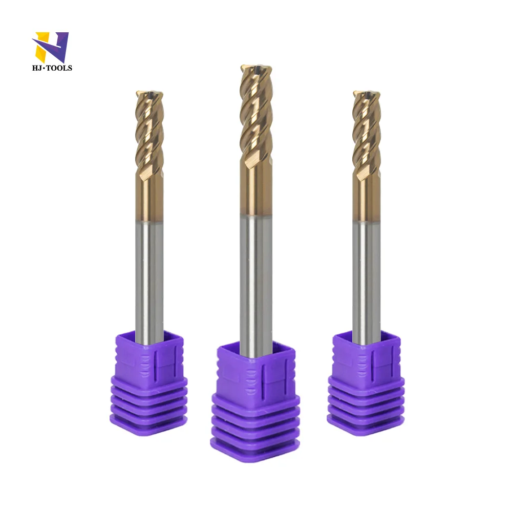 Solid Carbide Unequal Helix Endmill 4-Flute Milling Cutter with Long Neck Customizable ODM/OEM for Stainless Steel Titanium