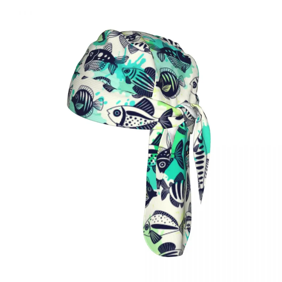 

Quick-drying Bandana Sun Protection Headscarf Cartoon Fish Sea Animals Beautiful Pattern Sport Running Cycling Cap