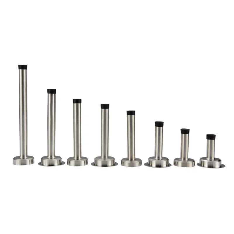 Rubber Wall Mounted Door Stopper Stainless Steel Door Stops Holder Catch Floor Fitting With Screws Bedroom Home Hardware