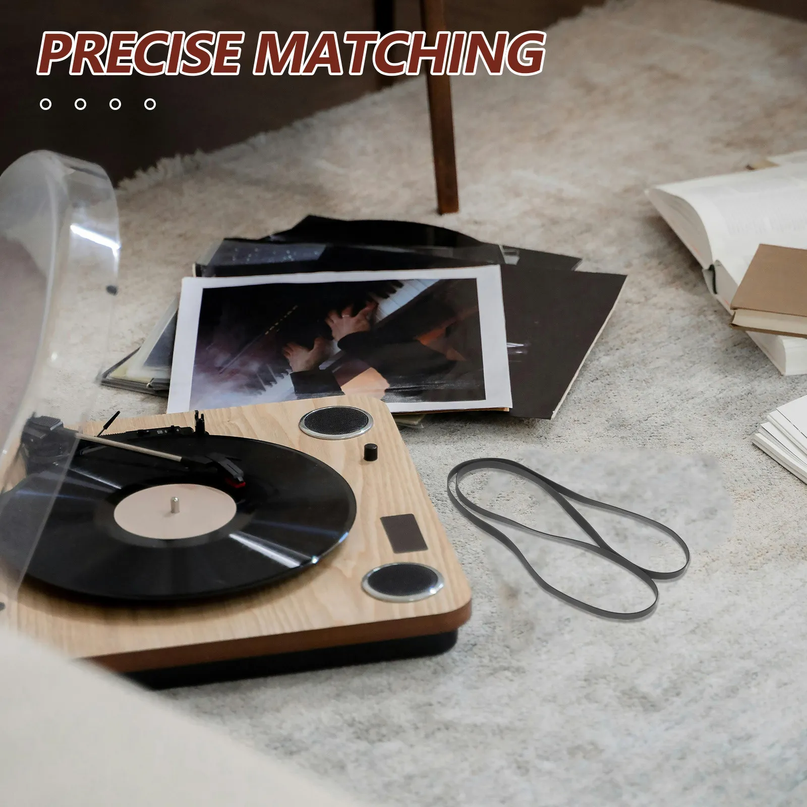 

Комплект из 4 универсальных плоских резиновых ремней для проигрывателей виниловых пластинок, для обслуживания старых проигрывателей и фонографов, снижение шума, плавный ход