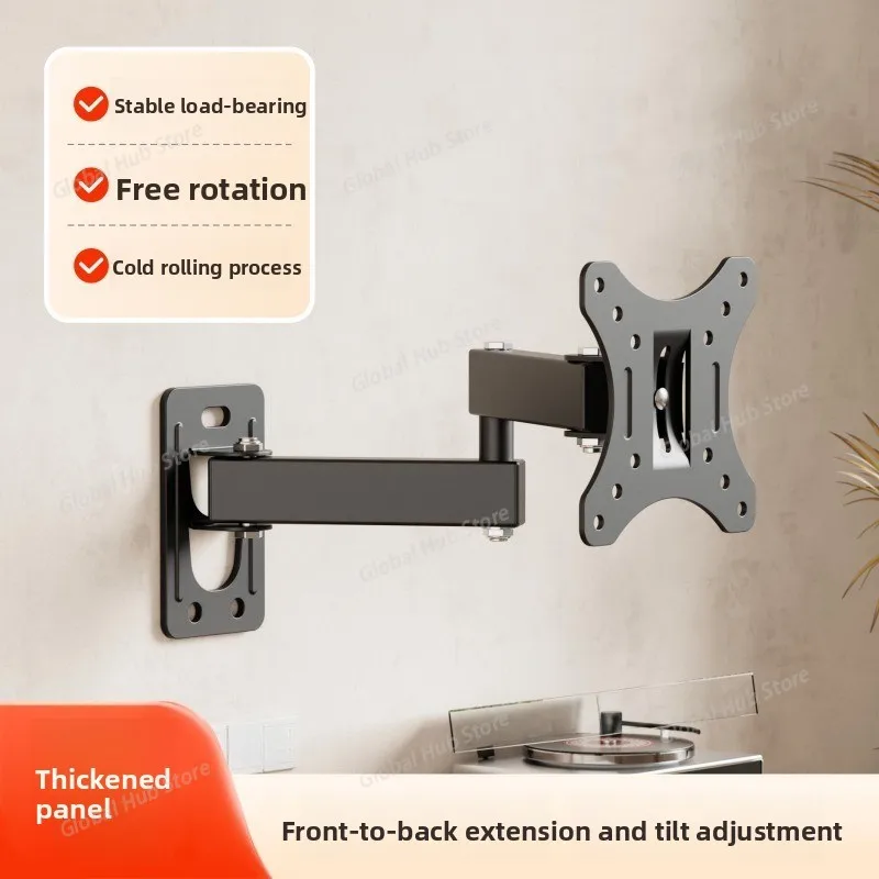 

Настенный кронштейн для ТВ-монитора с полным движением, шарнирные кронштейны, поворотное удлинение наклона, вращение для большинства плоских изогнутых телевизоров диаметром 10–32 дюйма