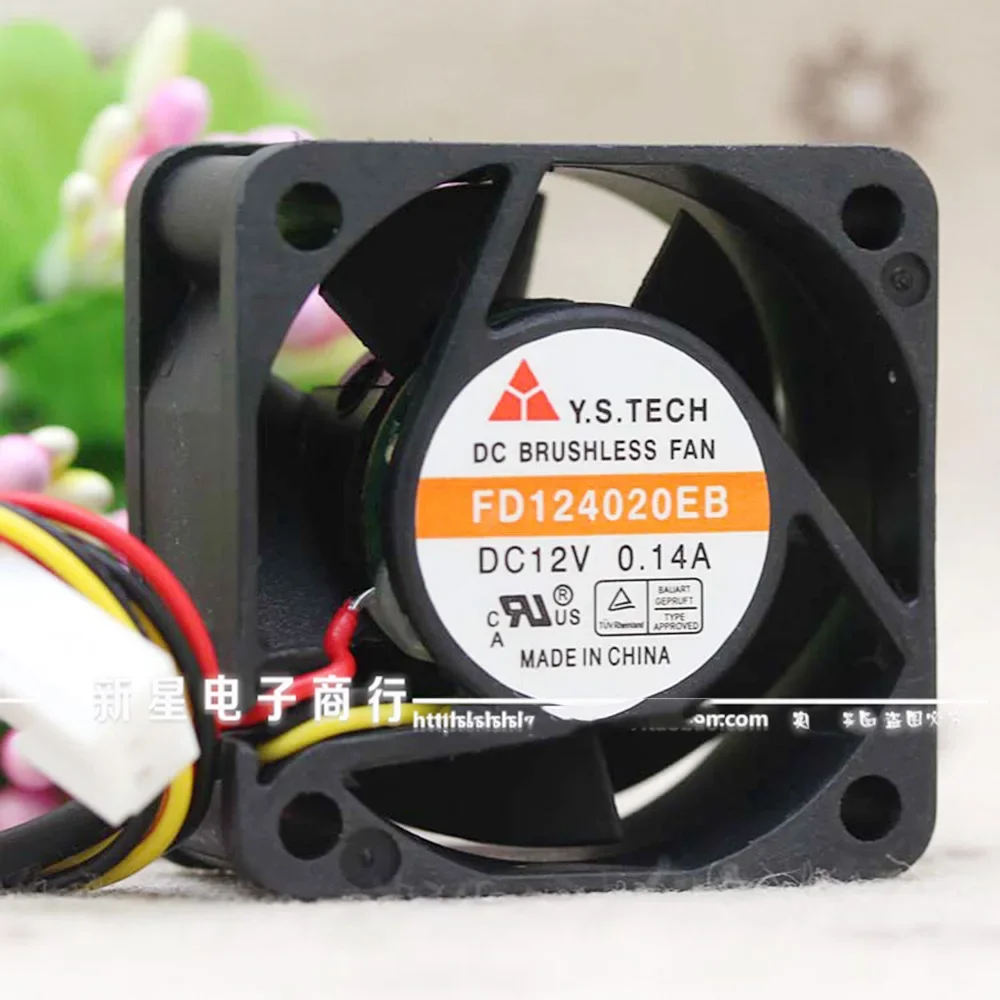 3pin mute FD124020EB 4CM cooling fan 40x40x20mm for Y.S Tech 12VDC 0.14A