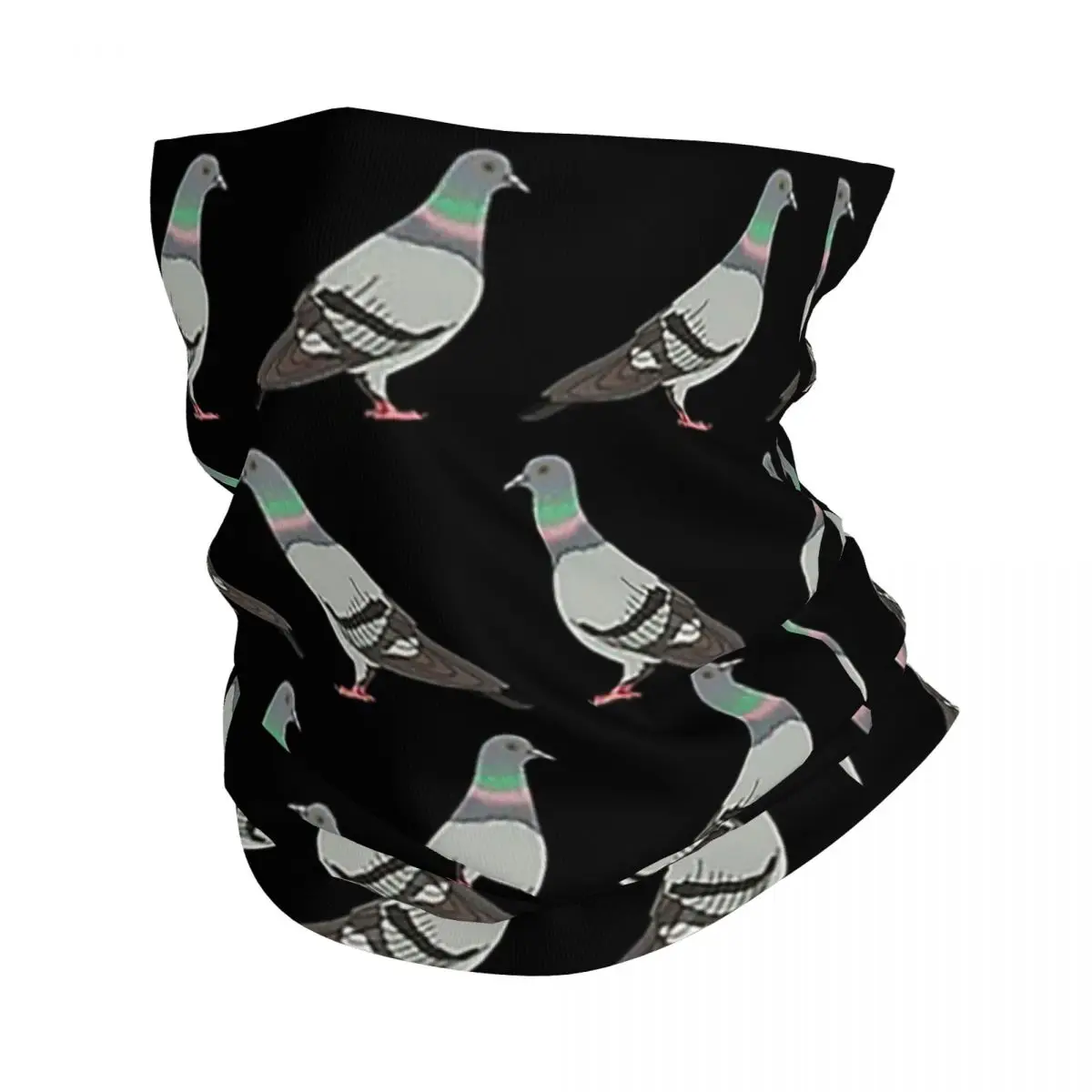 Pigeon Walk , Black Background Bandana Neck Cover Printed Magic Scarf Multifunction Cycling Scarf Running Unisex Adult Windproof