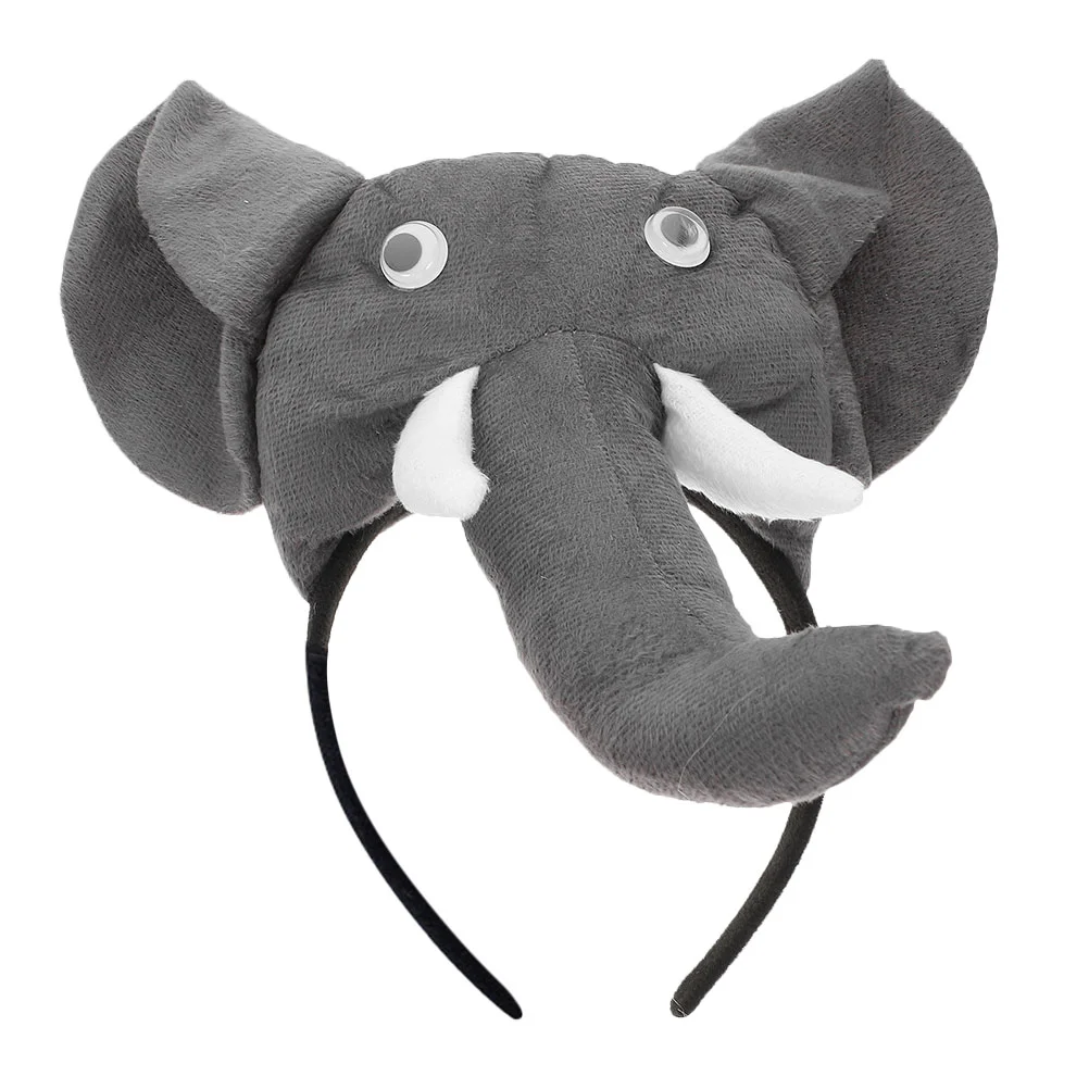 

Jungle Animals Headbands Elephant Ears Hair Accessories Costume Grey Plush Child