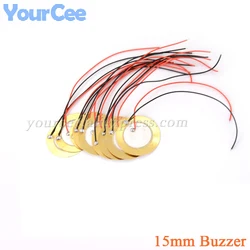 50pcs/5pcs Dia 15mm Piezoelectric Piezo Ceramic Wafer Plate For Buzzer Loudspeaker Sensor with Wire