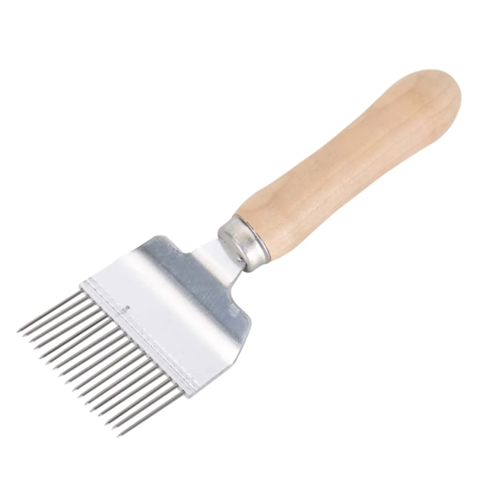 

17 Pins Stainless Steel Honey Uncapping Comb, Beekeeper Wooden Handle Honey Essential Cutting Uncapping Forks
