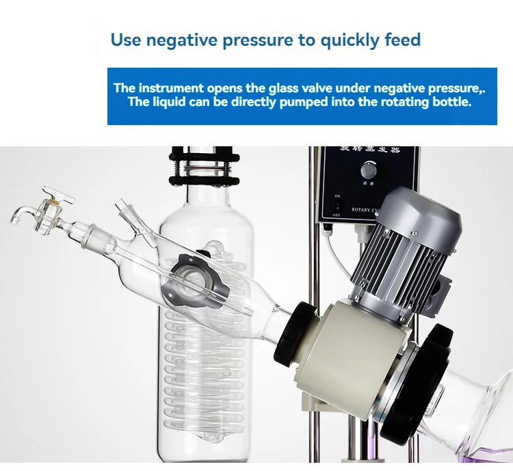 Sistema de destilación de vidrio Rotavapor con evaporador rotatorio a escala de laboratorio de 1L / 2L / 3L con evaporación de rotación
