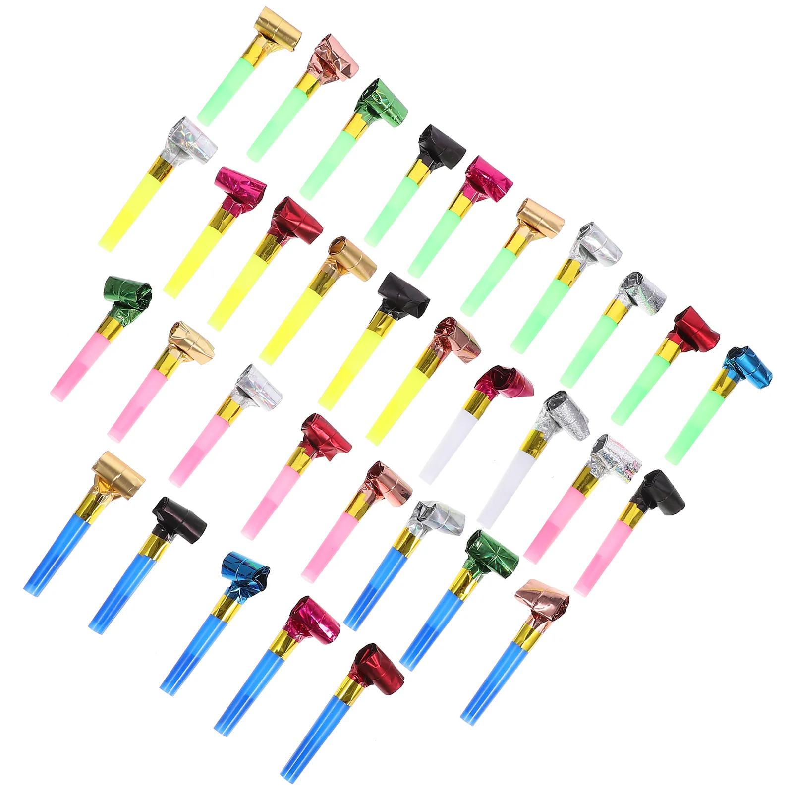 100 Pcs Blow Dragon Whistle Blowouts Whistles Noise Makers Party Favors Horns Long Nose Blower Plastic Birthday Blowers