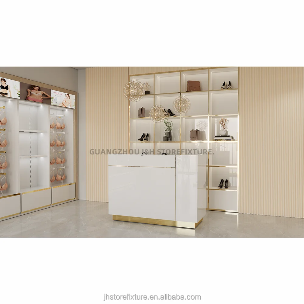 Lingerie Store Interior Design Display Regal Set mit LED-Platine Custom Logo Unterwäsche Display Rack Einzelhandel