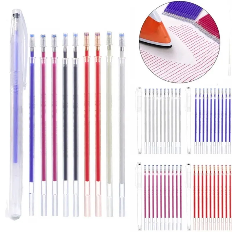 10pcs/Set Marker Pen High Temperature Traces Disappear For Patchwork Fabric PU Leather and Marking Sewing Supplies