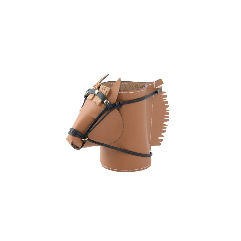Luxury Leather Horse Shape Pen Holder Storage Holder, Desktop Decor Pencil Organizer, Remote Control and Makeup Brush Holder
