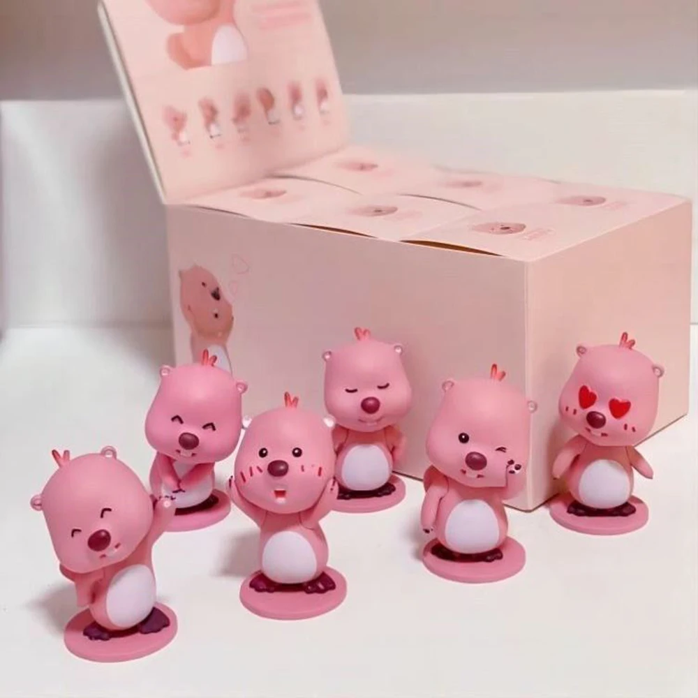 Miniso Series Peripheral Figurines Zanmangloppy Ruby Fans Mouse Little Beaver Boxed Anime Figurine Peripheral Models Gifts