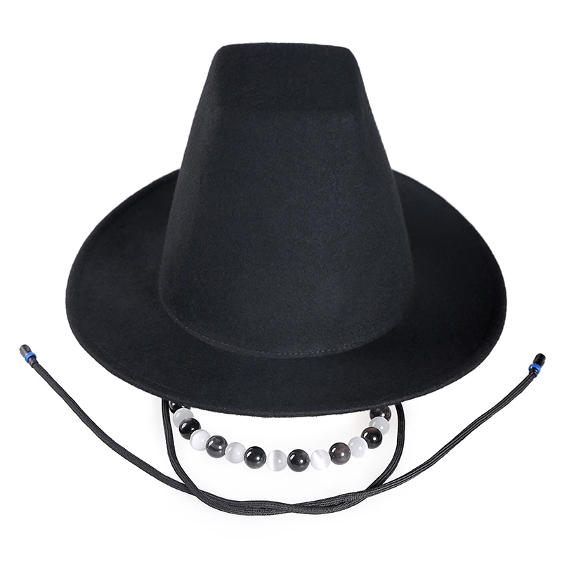 Chapeau de la dynastie Ming Chapeau Hanfu Chapeau haut-de-forme avec perles et sans plumes