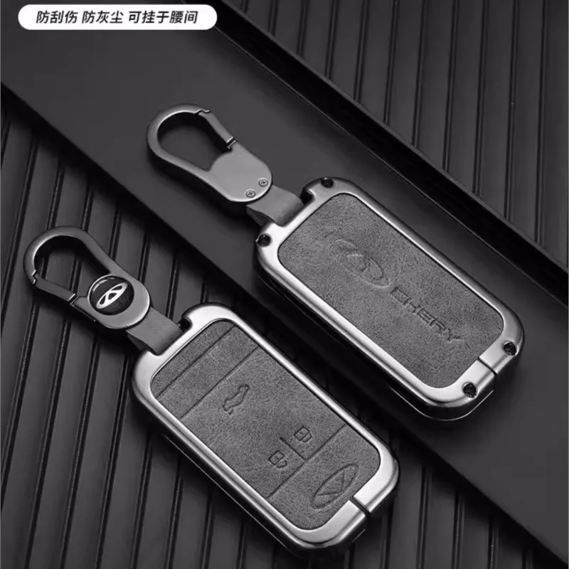 

Leather Car Remote Key Case Cover Protect Holder Shell For Chery Tiggo 3 5X 4 8 Glx 7 2019 2020 Arrizo Auto Keychain Accessories