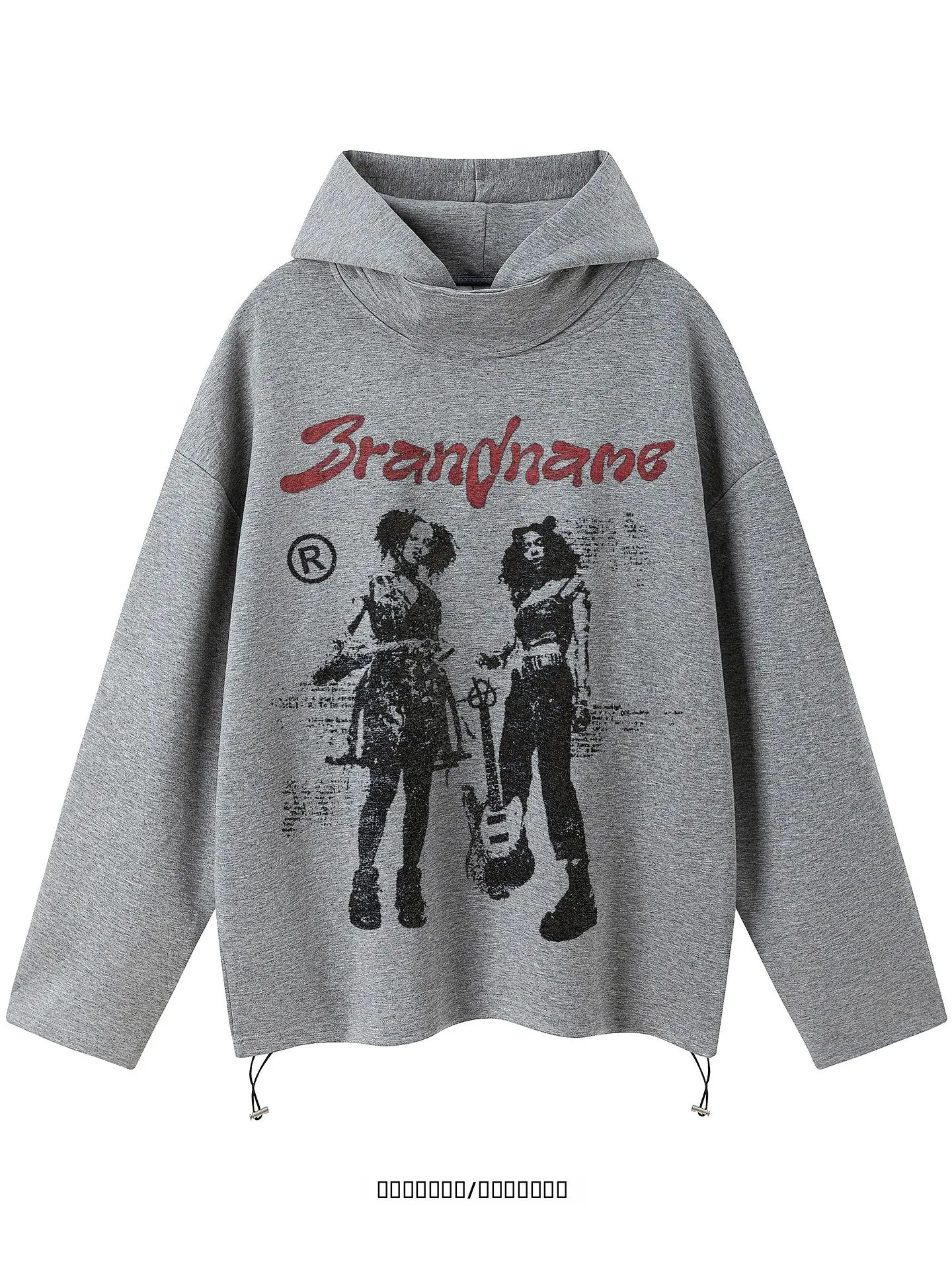 

Свободная толстовка с длинными рукавами в уличном стиле для девочек с принтом Vintage Vibe, повседневная одежда из дышащей смесовой ткани с полиэстером