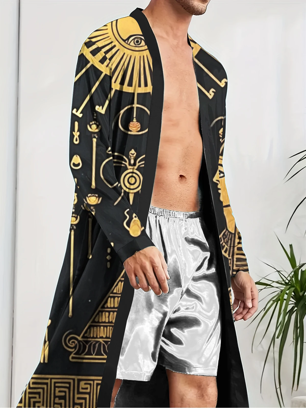 1pcs Men's Robes 2026 Spring/Summer 3D Printed Graphic Breathable bath robe dressing gown Sleepwear Bathrobe robe