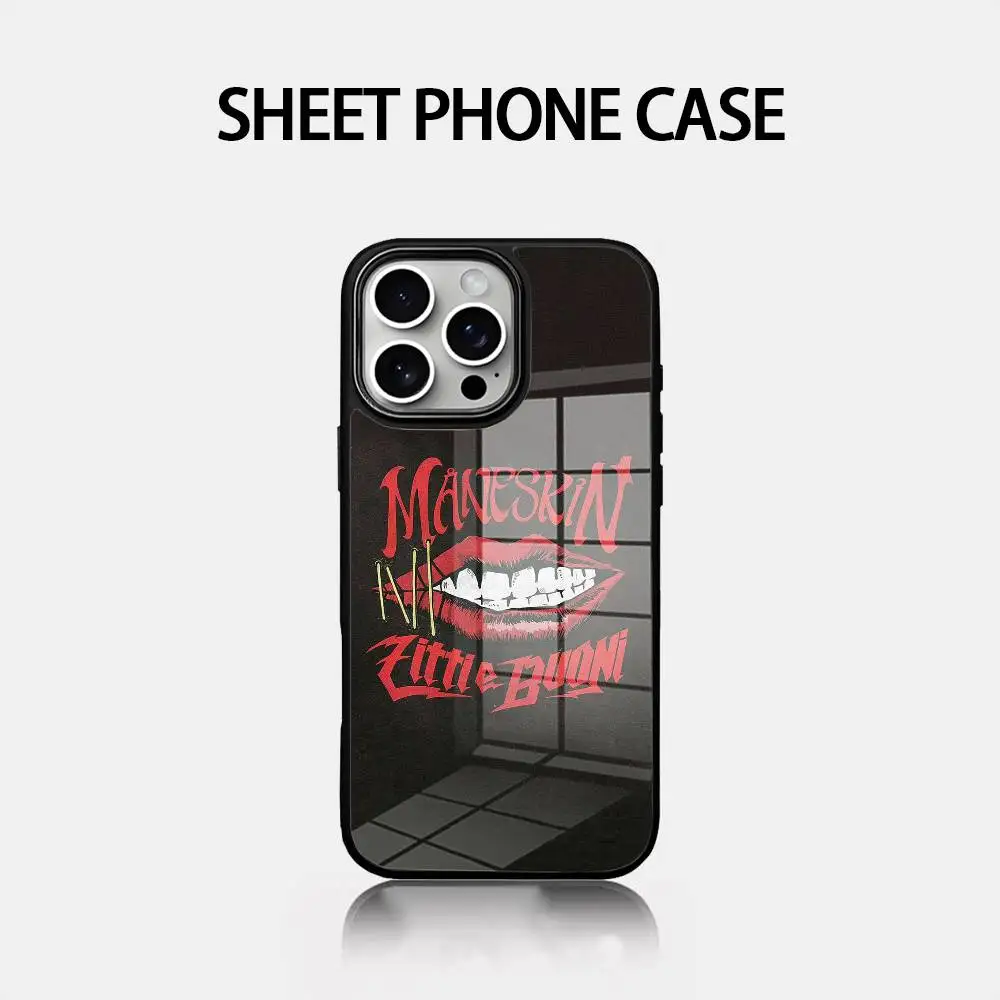 

M-ManeskinS Phone Case Glass Cover Phone Case For Iphone 16 15 14 12 11 13 Pro Max Mini Puls Attraction CASE