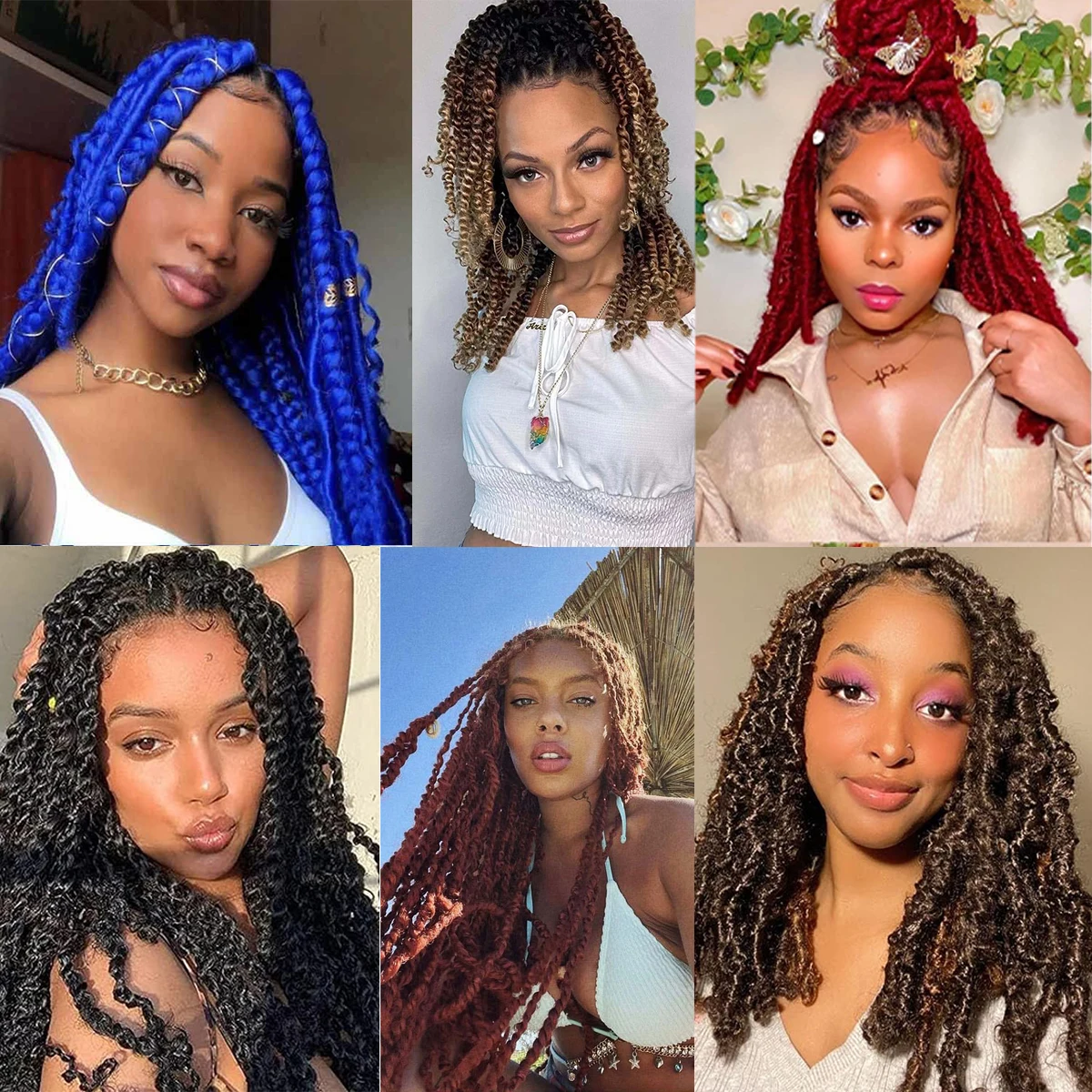 Afro Spring Twist Crochet Hair Pre-Separated Synthetic Marley Braids Hair Extensions for Women Black Soft Braids Afro Twist