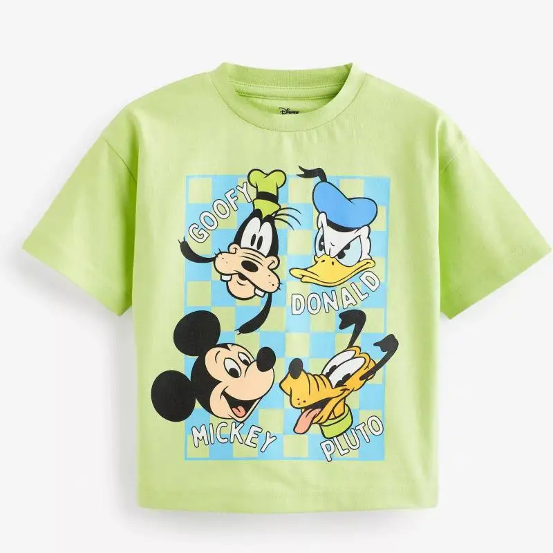 Mickey And Donald Duck Printing Base Shirt Babies Boys Cartoon Round Neck T-shirt Loose New Trendy Pullovers Unisex Summer Wear