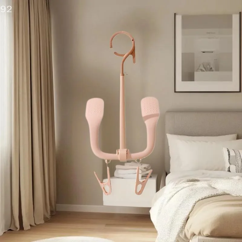 رف تجفيف الأحذية الدوار ذو الخطاف المزدوج للاستخدام المنزلي - حل مثالي مقاوم للرياح