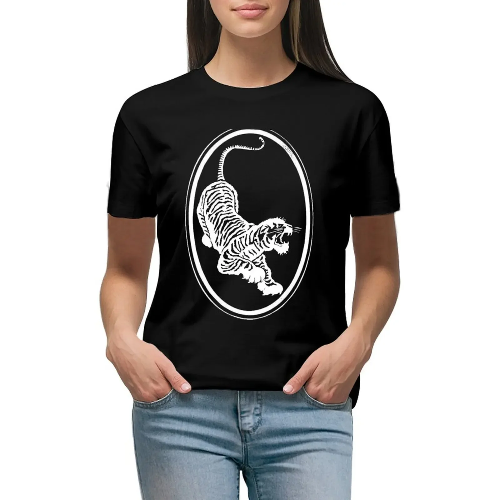 

Tiger Inlay Art T-Shirt sublime summer tops funnys kawaii clothes t-shirts for Women graphic tees