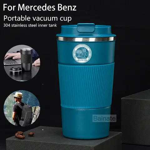 510ml 스테인리스 스틸 커피 컵 보온 머그컵 메르세데스 벤츠 AMG A B C E S 클래스 GLA GLB GLC EQC 여행용 차량용 보온병
