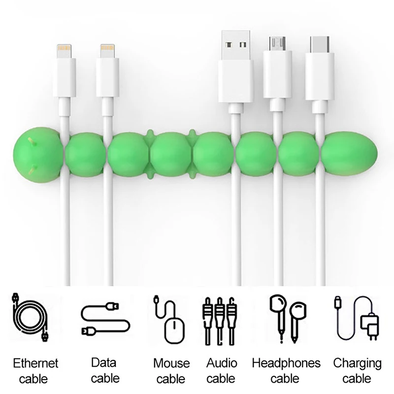 Siliconen Cartoon Rups Kabel Organizer 5-Holes Multifunctionele Cartoon Kabel Fixer Draad Manager Opslag