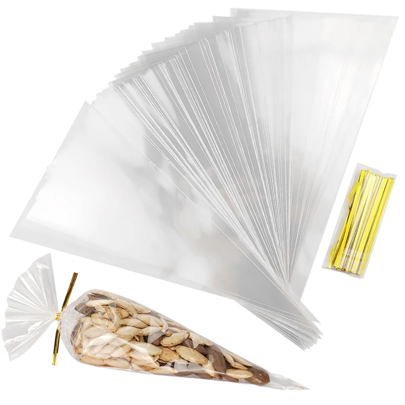 Wholesale 50~200Pcs Glossy Plastic Triangle Sacks Transparent Display Bags for Event Styling, Catering & Home Organization TMZ﻿