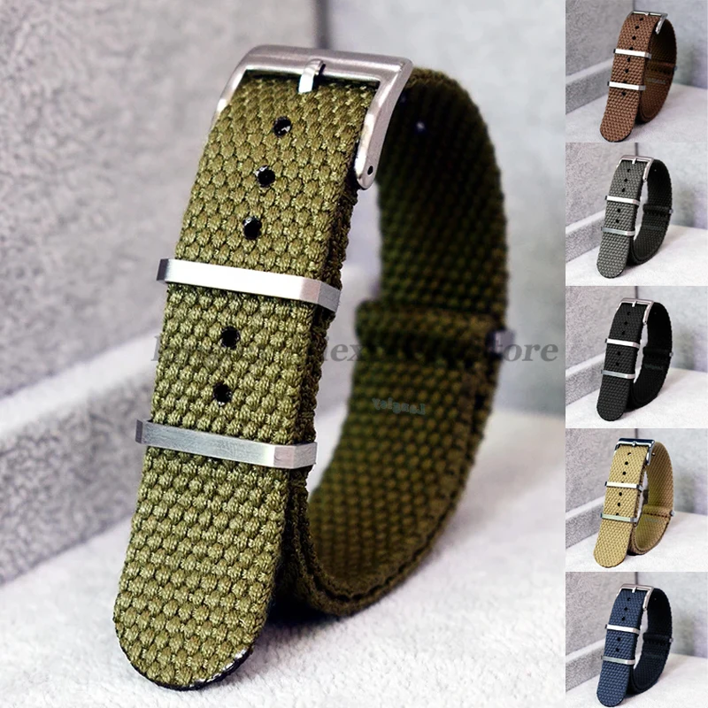 Image of Nylon-Baumwoll-Uhrenarmband, Retro-Armbänder für Seiko Braid-Armband, 20 mm, 22 mm, für Huawei Watch GT5/GT4, 46 mm Gürtel, Sportarmbänder