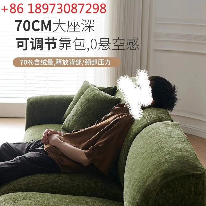 أريكة فرنسية كلاسيكية لغرفة المعيشة الإيطالية البسيطة وشقة صغيرة صف مستقيم من البتلة ومسند الظهر من القماش #2