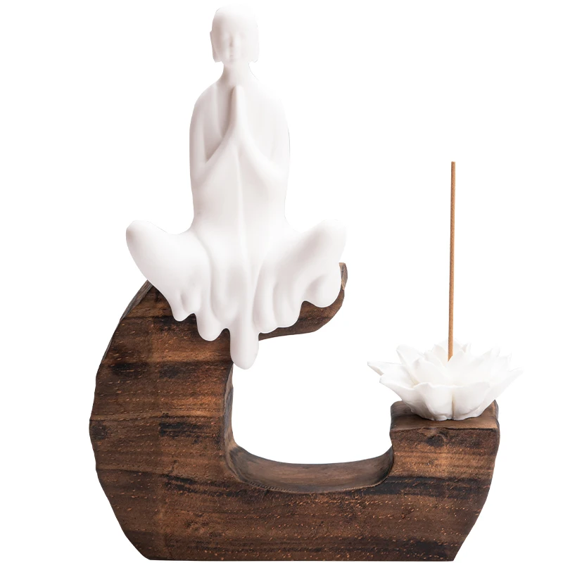 Backflow Incense Burner Domestic Aromatherapy Creative Ceramic Avalokitesvara Decoration Zen Incense Stick Holder Living Room