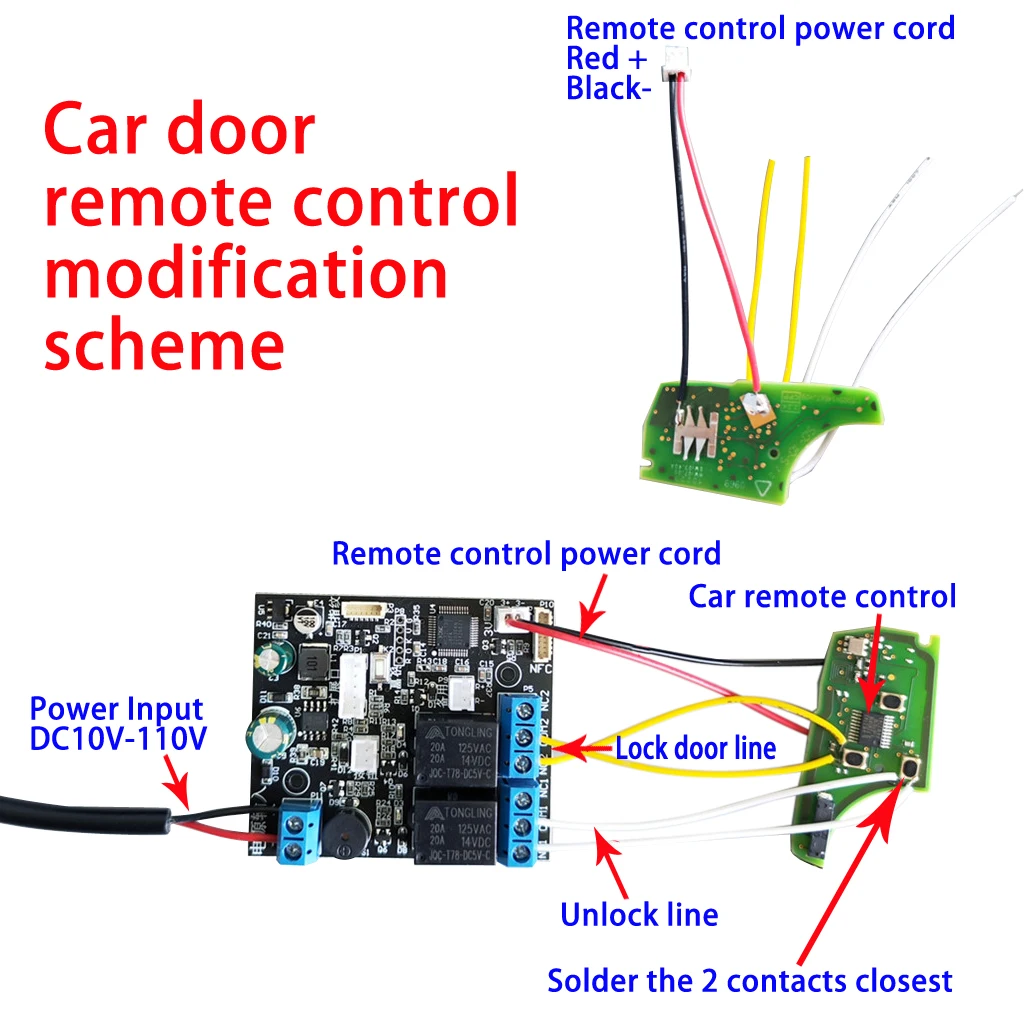 Mobile phone NFC induction relay control module car door modification accessories electric bicycle DIY fingerprint control board