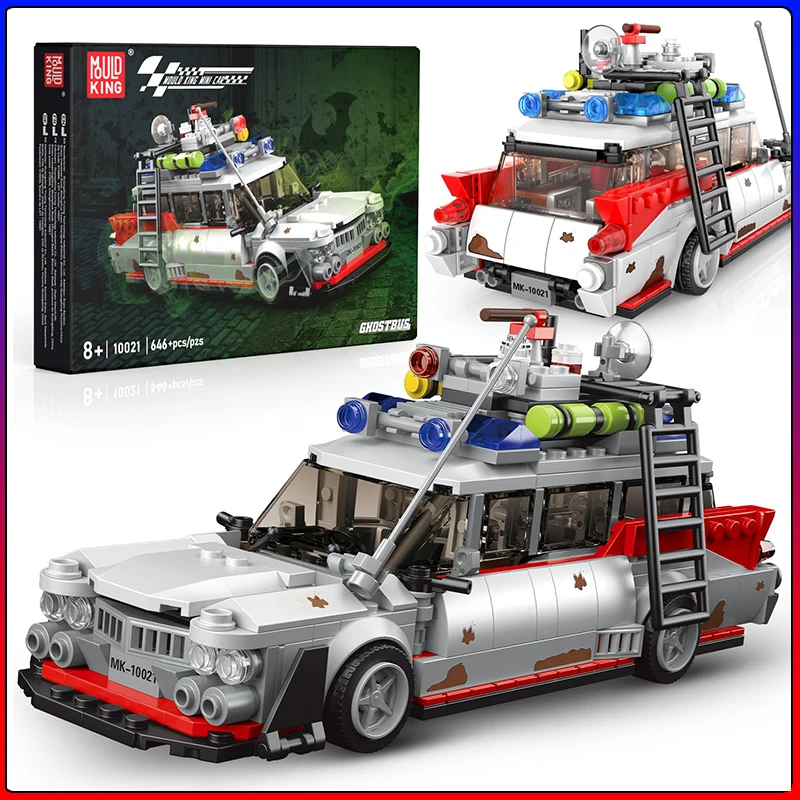 

MOULD KING 10021 Мини-модель призрачного автобуса ECTO-1, техническая модель автомобиля, конструктор для детей, подарки