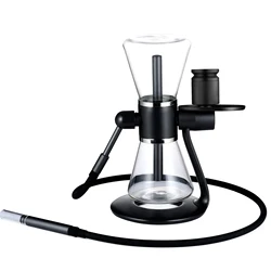 Narguilé à gravité rotatif à 360 °, verre et métal, shisha SANDGTol, portable, infuseur à gravité bidirectionnel