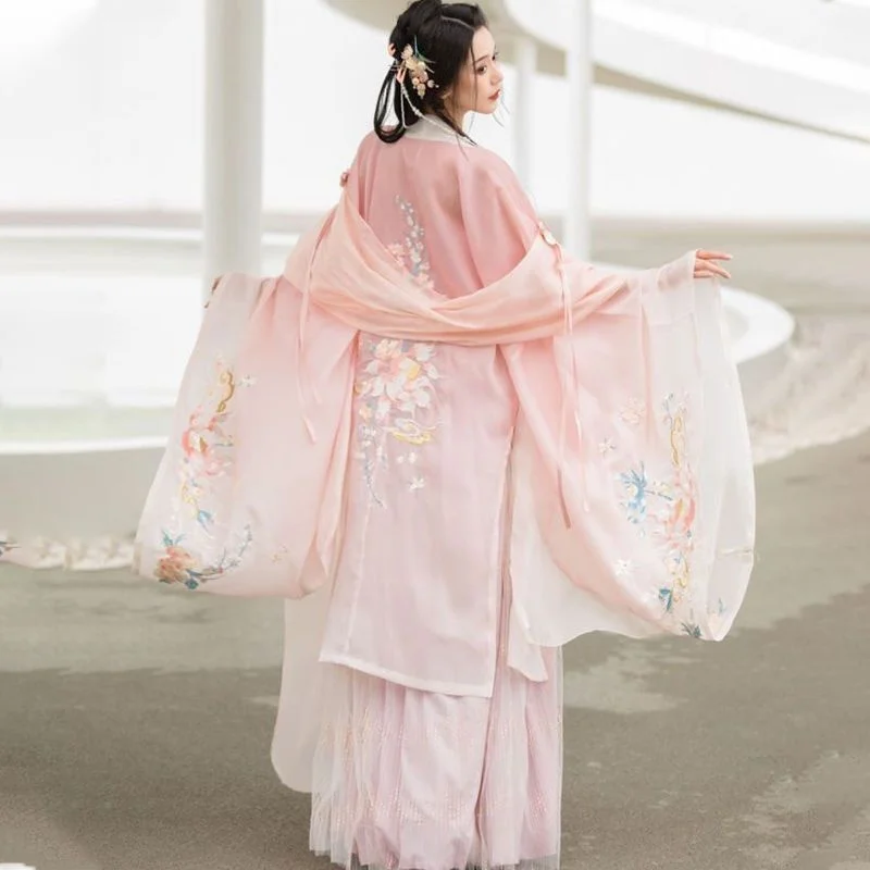 Vestido Hanfu para Mulheres, Fantasia Cosplay De Carnaval, Conjuntos De Hanfu Tradicionais Chineses Antigos, Vestido De Festa De Aniversário, Tamanho Grande, XXL