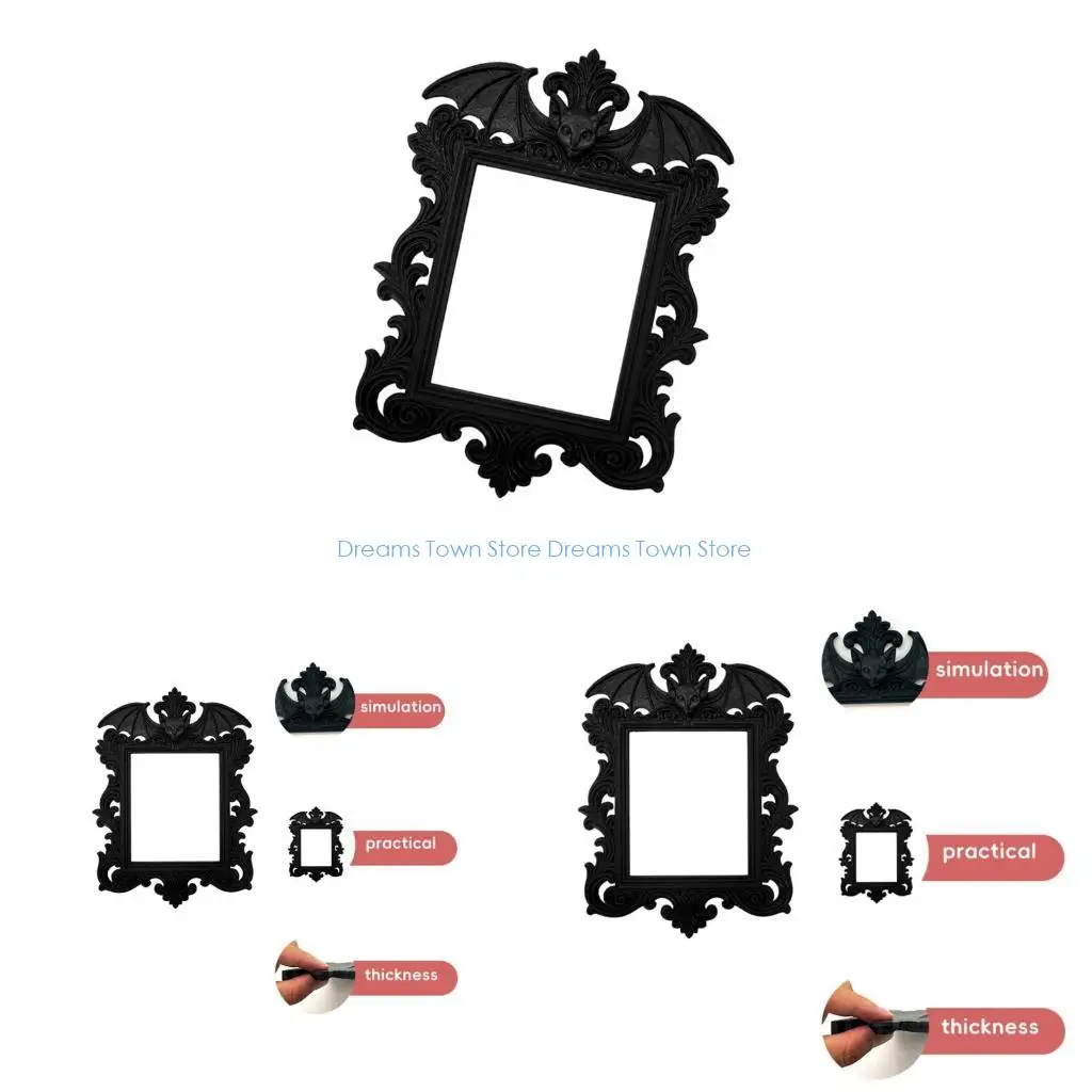 

HX6A Multipurpose Halloween Bat Wall Picture Frame Decoration Suitable For Spooky Decor Retro Display Shelf Or Photo Holder