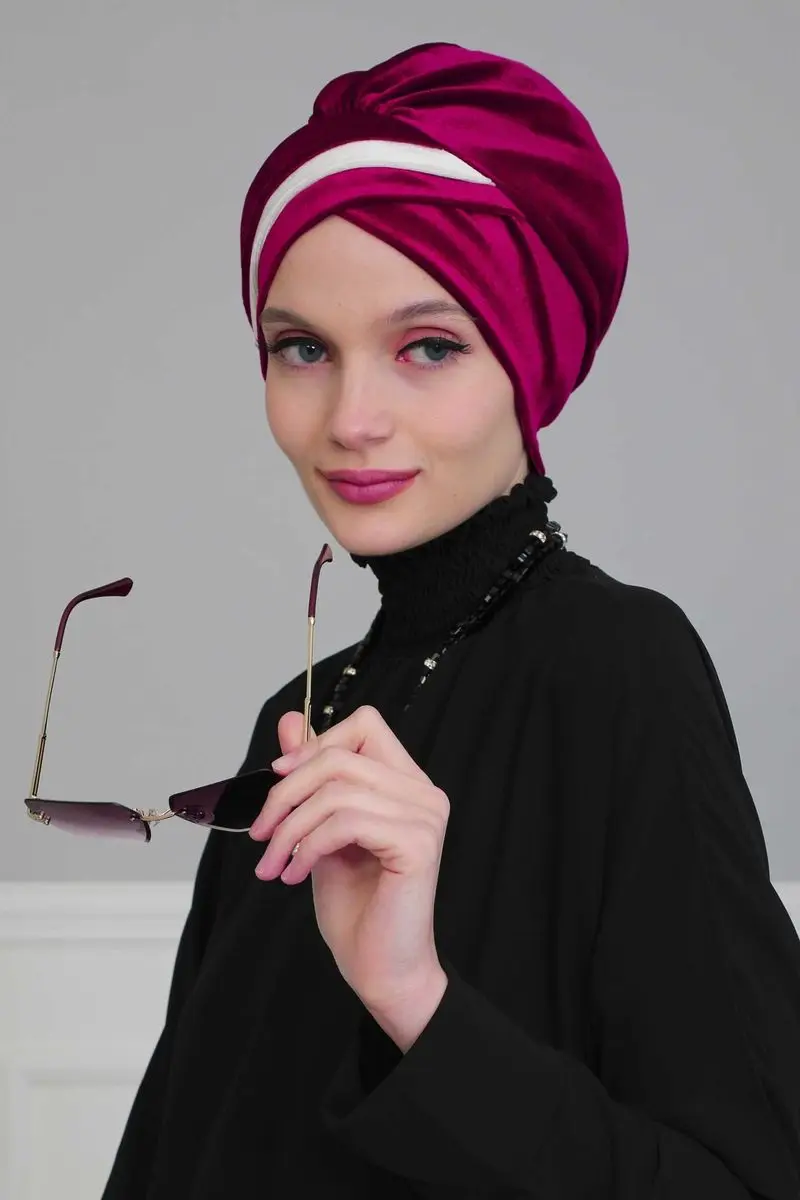 Doppel farbe samt Knochen kirsche rot