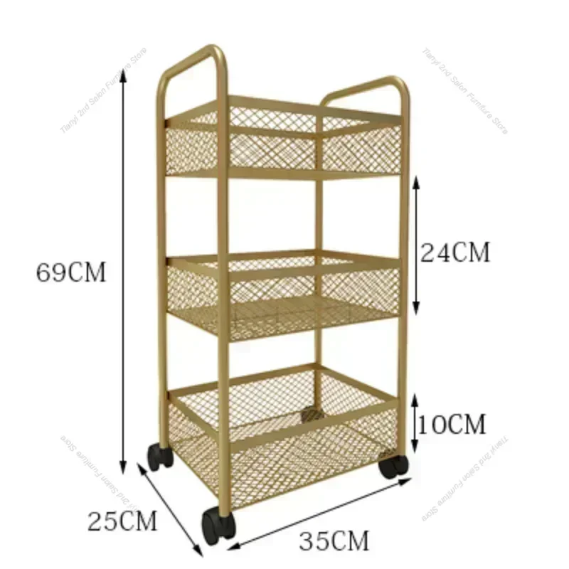 beaut Cart Trolley Storage Rack Wheel Barber Shop Nail Salon Special Tool Cart Snack Storage Rack Bar Cart for Kitchen Rolling