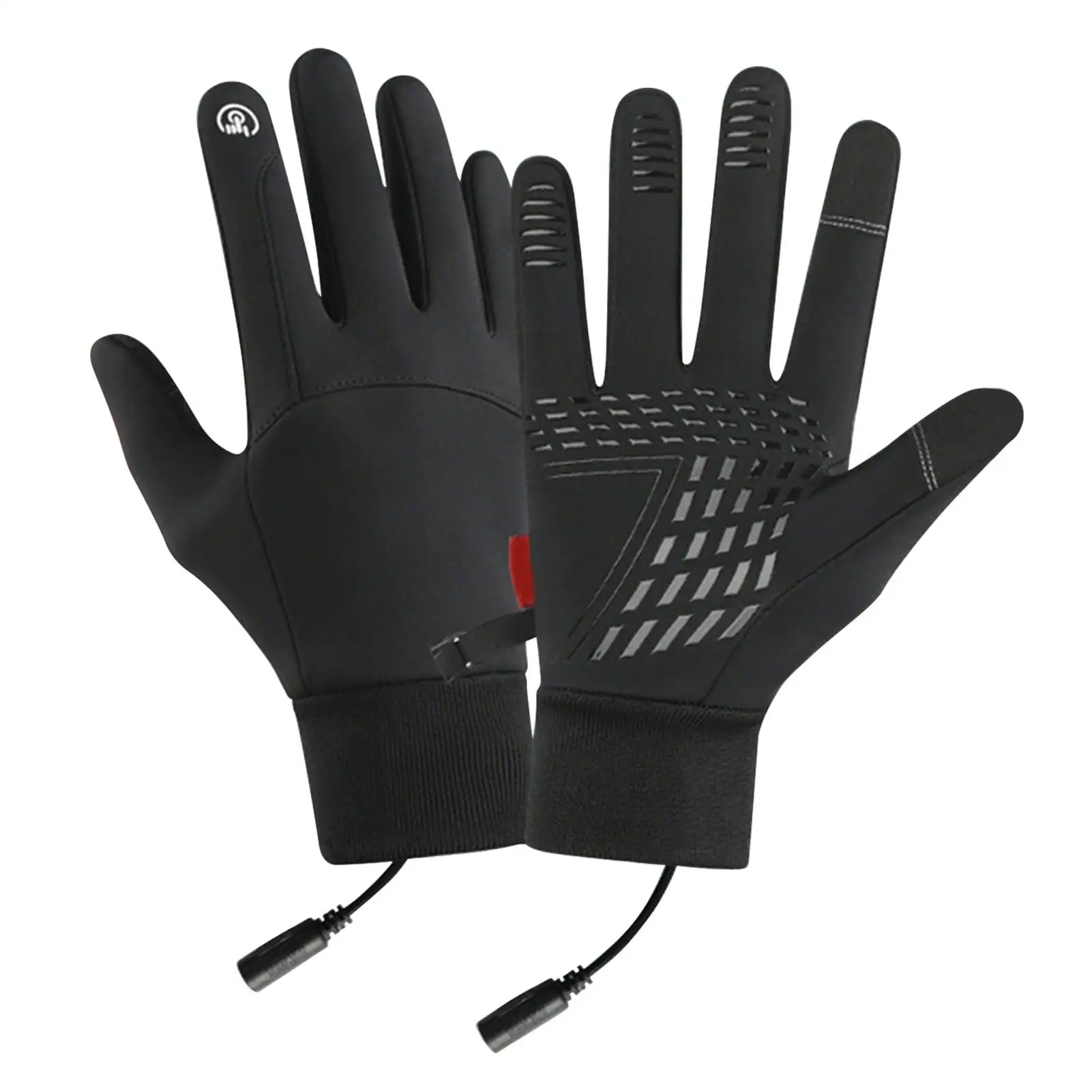 

Heated Gloves For Cycling Anti Slip Touch Screen Thickened Waterproof Ski Gloves USB Charging Thick Drawstring