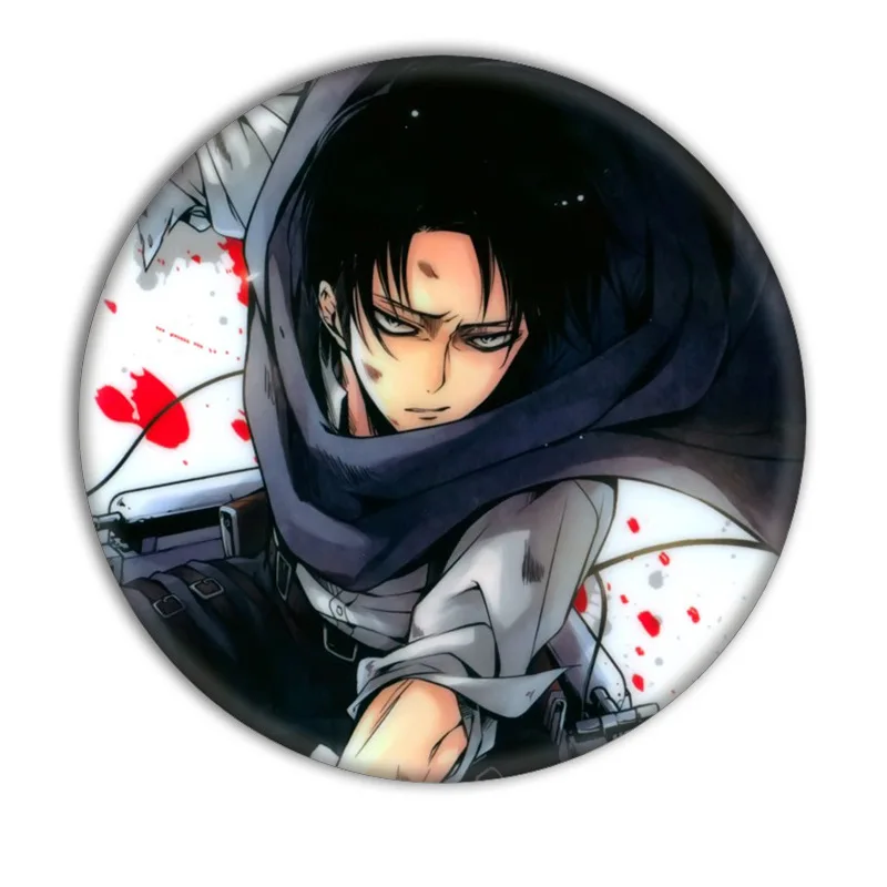 58MM Laser Tinplate Circular Eren Jaeger Costumes Badge Dazzling Cool Hot Blooded Anime Character Accessories Luxury Supplies