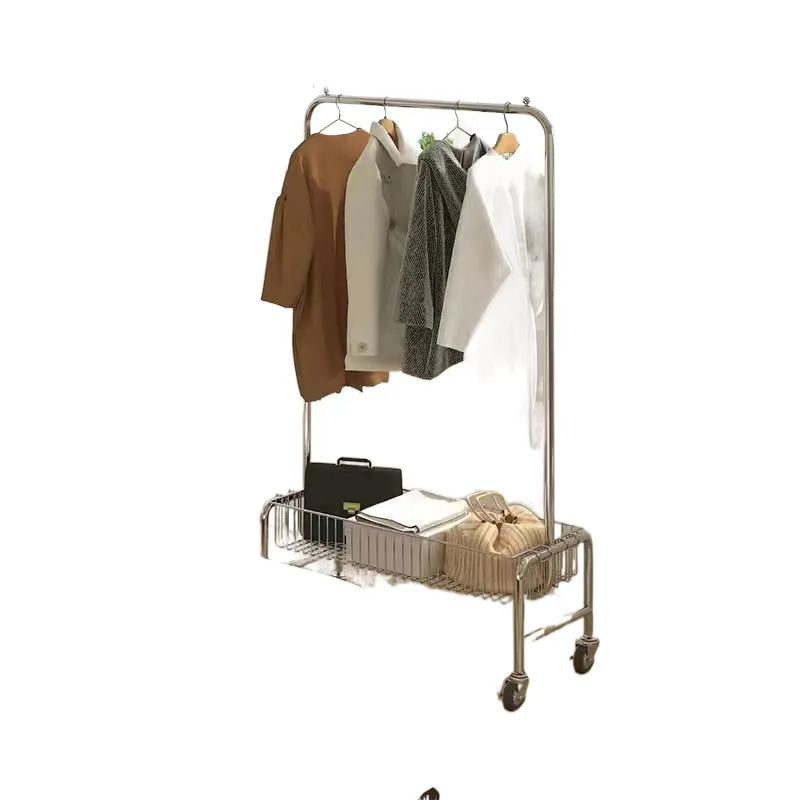 바닥부터 천장까지 닿는 옷걸이, 이동식 다기능 수납 랙, 의류 매장 진열대