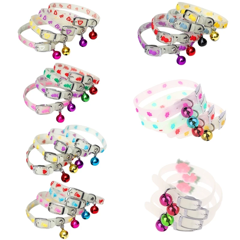 F92B Colar ajustável Segurança noite caminhada colares brilhantes leves luminosos anel silicone luminoso PET ANTI-LOST